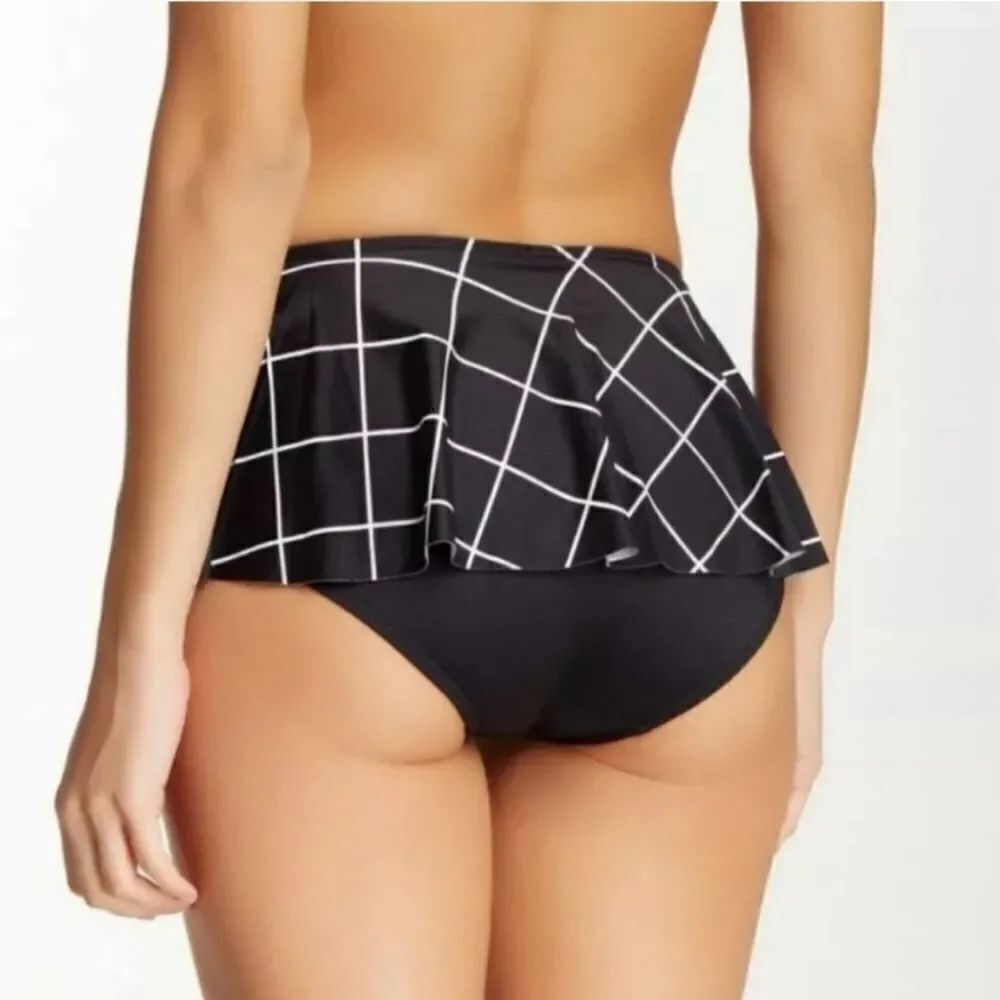 NWT Spanx Shaping Suit Bottoms black and white ruffle size 14